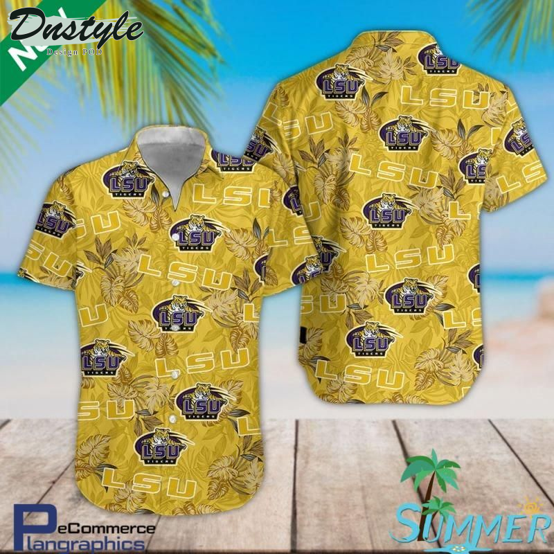 Lsu Tigers Aloha Hawaiian Shirt Beach Shorts