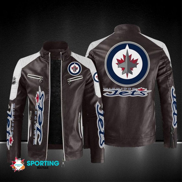 Winnipeg Jets Block Leather Jacket