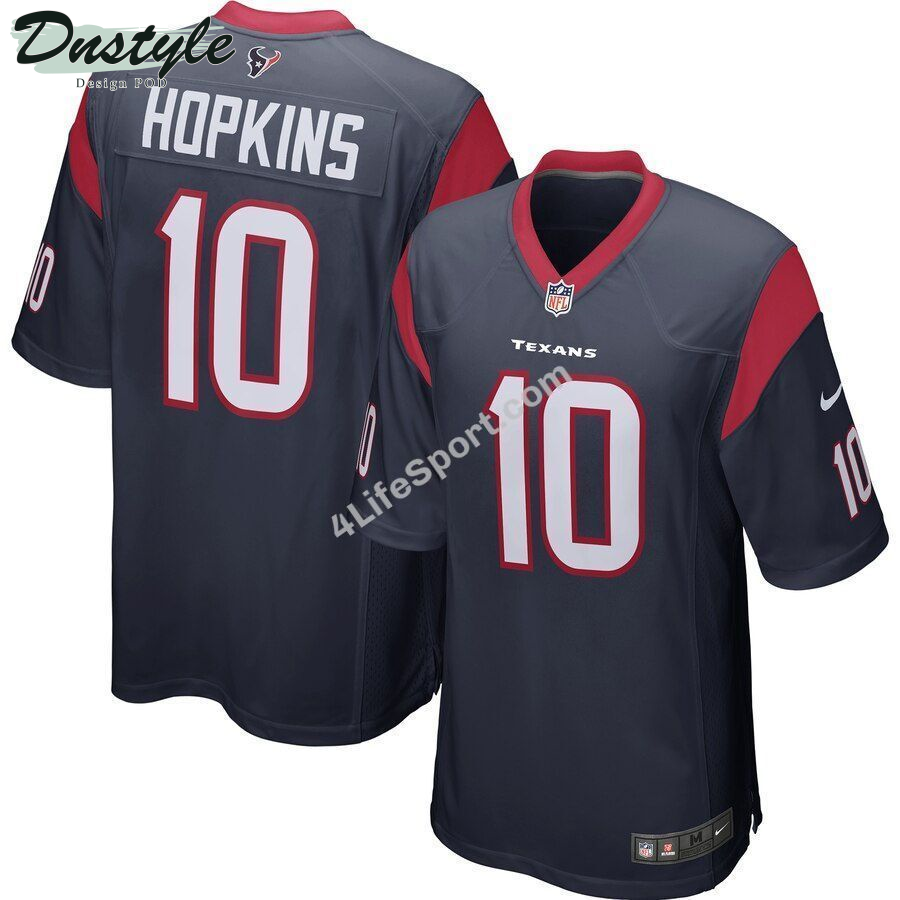DeAndre Hopkins 10 Houston Texans Navy Red Football Jersey