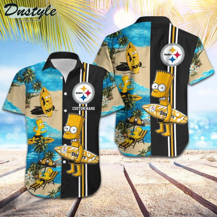 Pittsburgh Steelers Simpsons Custom Name Hawaiian Shirt And Short
