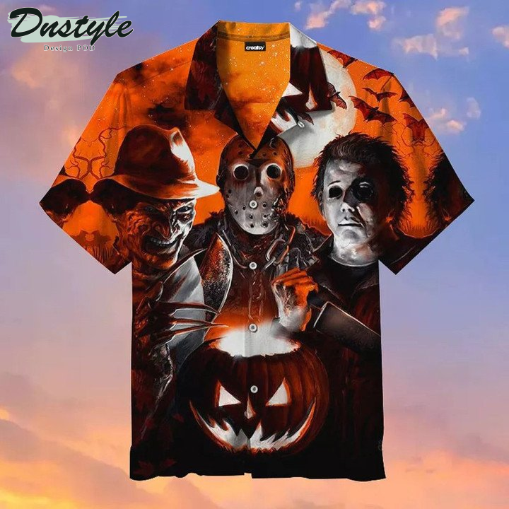 Scary Halloween With Horror Characters Hawaiian Shirt