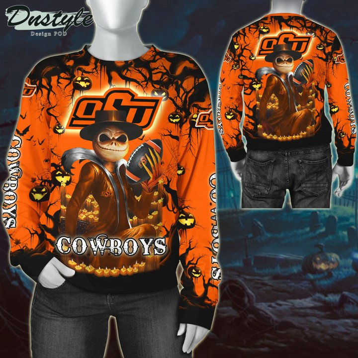 Oklahoma State Cowboys Jack Skellington Halloween 3D Hoodie Tshirt