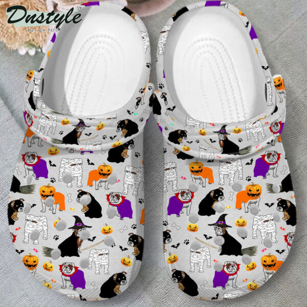 Bulldog Halloween Crocs Crocband Slippers