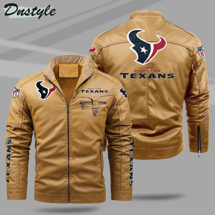 Houston Texans Fleece Leather Jacket