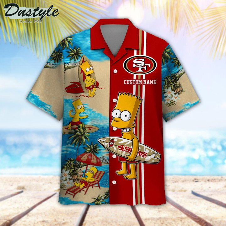 San Francisco 49ers Simpsons Custom Name Hawaiian Shirt And Short