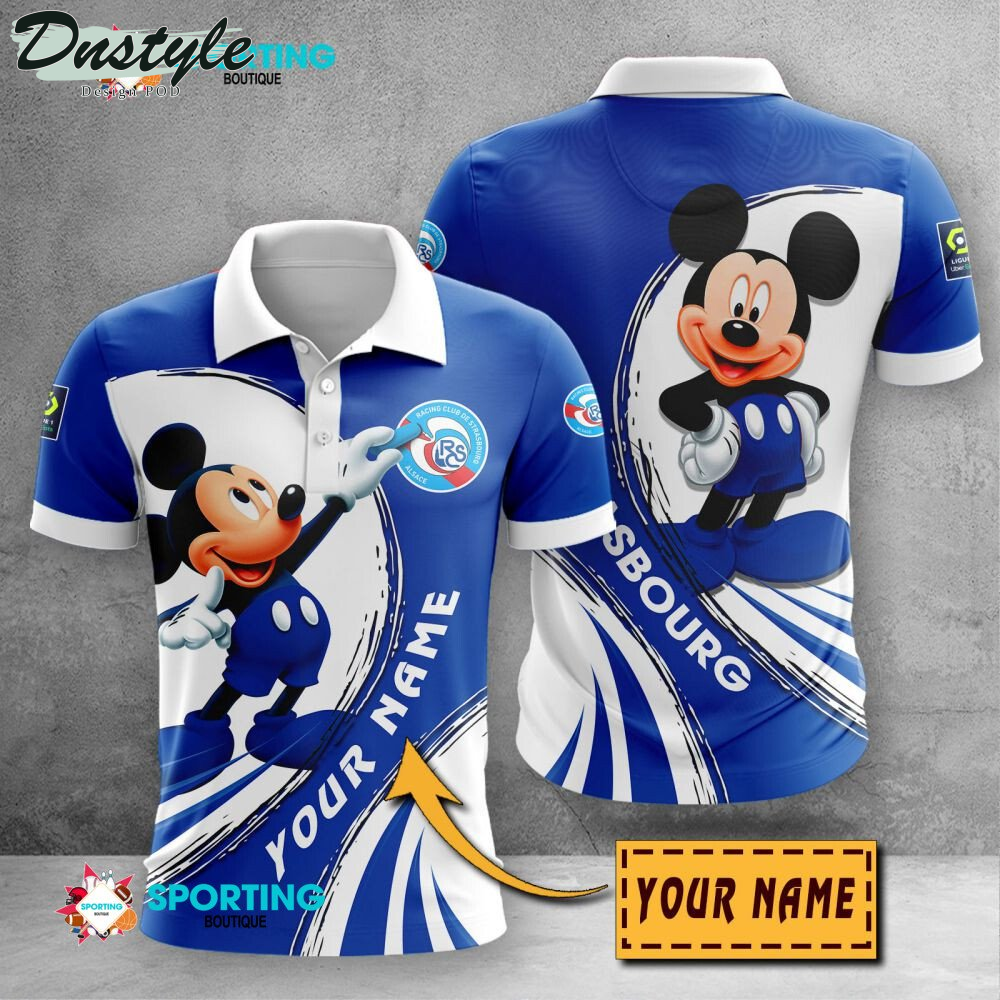 RC Strasbourg Alsace Mickey Mouse Personalized Polo Shirt