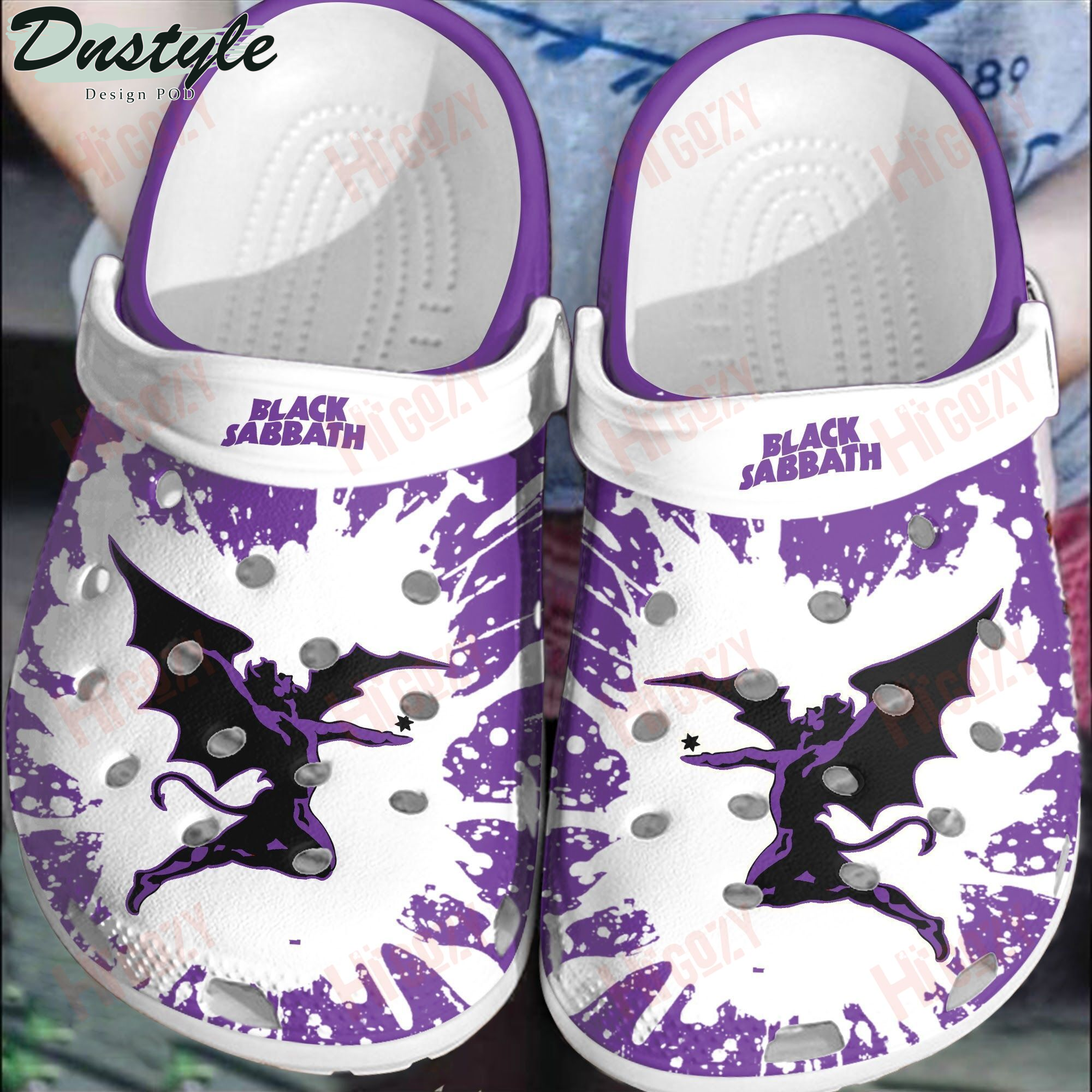 Black Sabbath Purple Crocs Crocband Clog