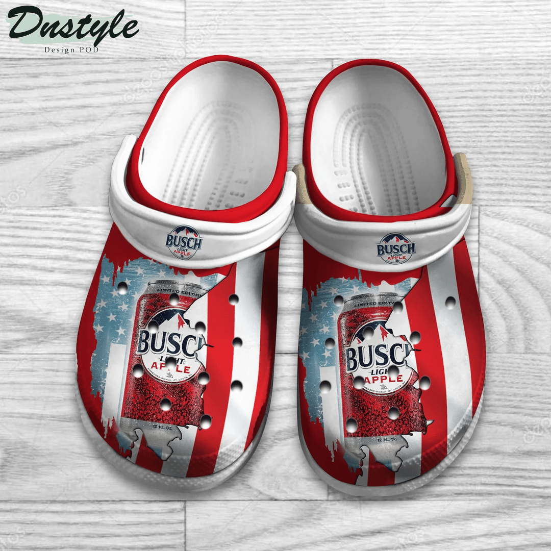 Busch Light Apple American Flag Clog Crocs Shoes