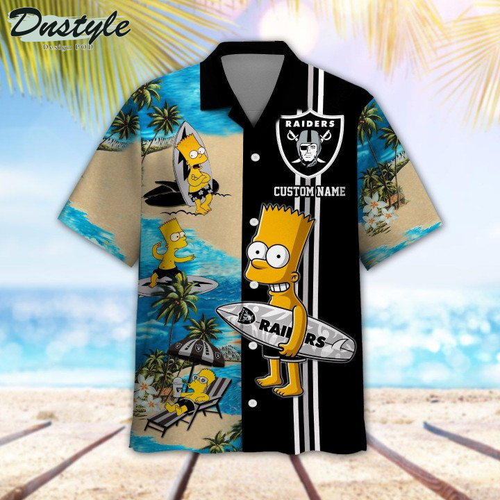 Las Vegas Raiders Simpsons Custom Name Hawaiian Shirt And Short