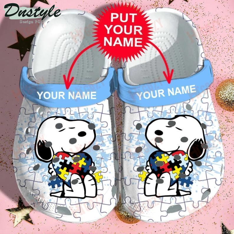 Personalized Snoopy Autism Crocs Crocband Clog