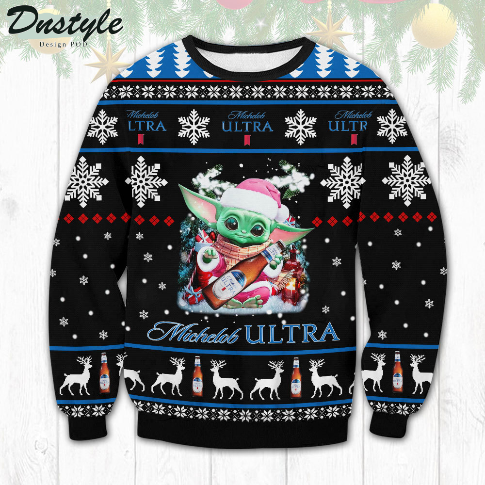 Michelob Ultra Yoda Ugly Christmas Sweater