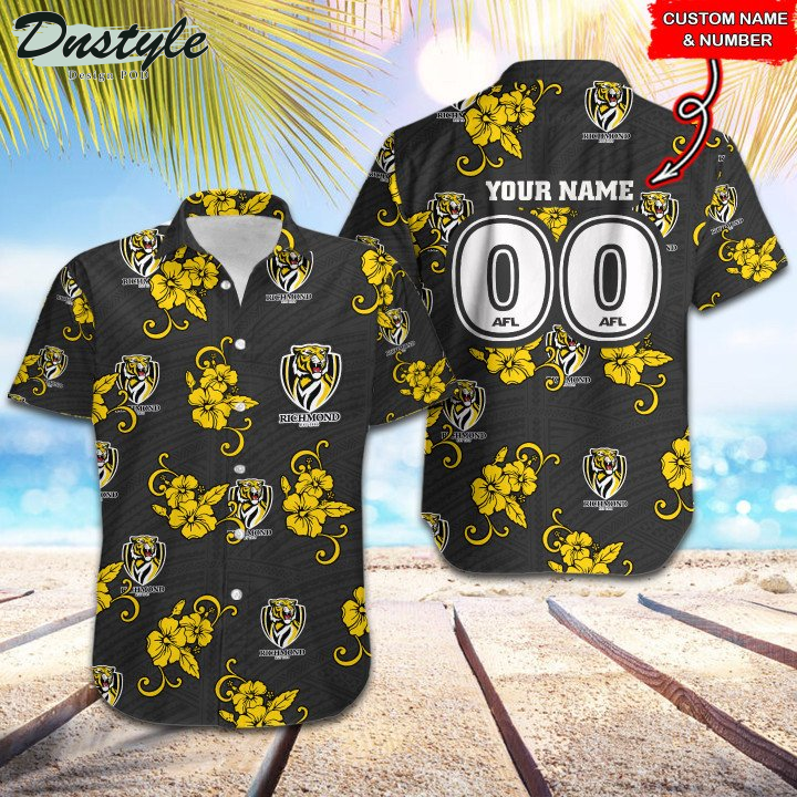 Personalized AFL Richmond Tigers Tribal Hawaiian Shirt