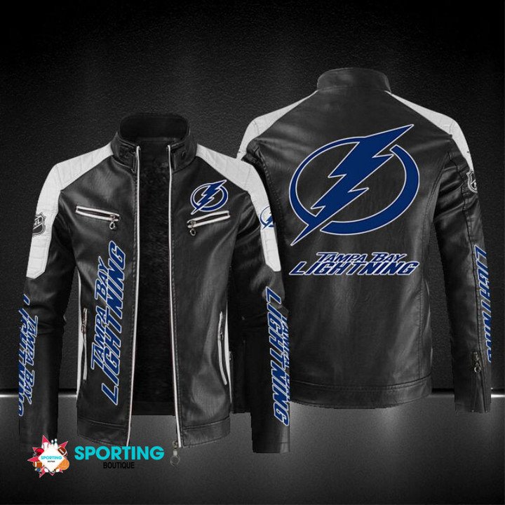 Tampa Bay Lightning Block Leather Jacket