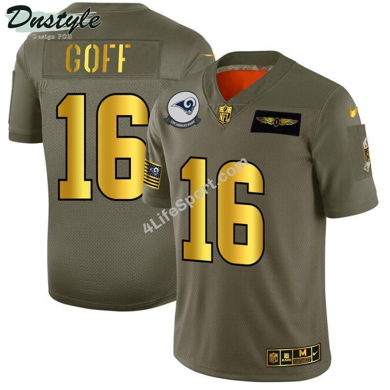 Jared Goff 16 Los Angeles Rams Brown-Green Football Jersey