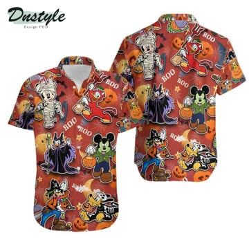 Mickey & Friends Halloween Villain Costume Disney Hawaiian Shirt