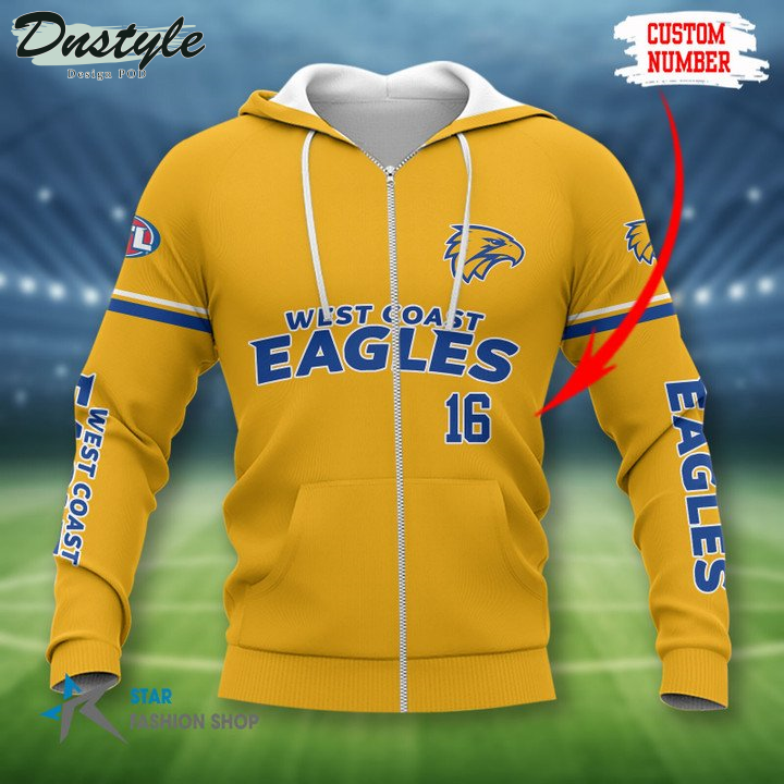 West Coast Eagles Custom Name 3D Hoodie Tshirt