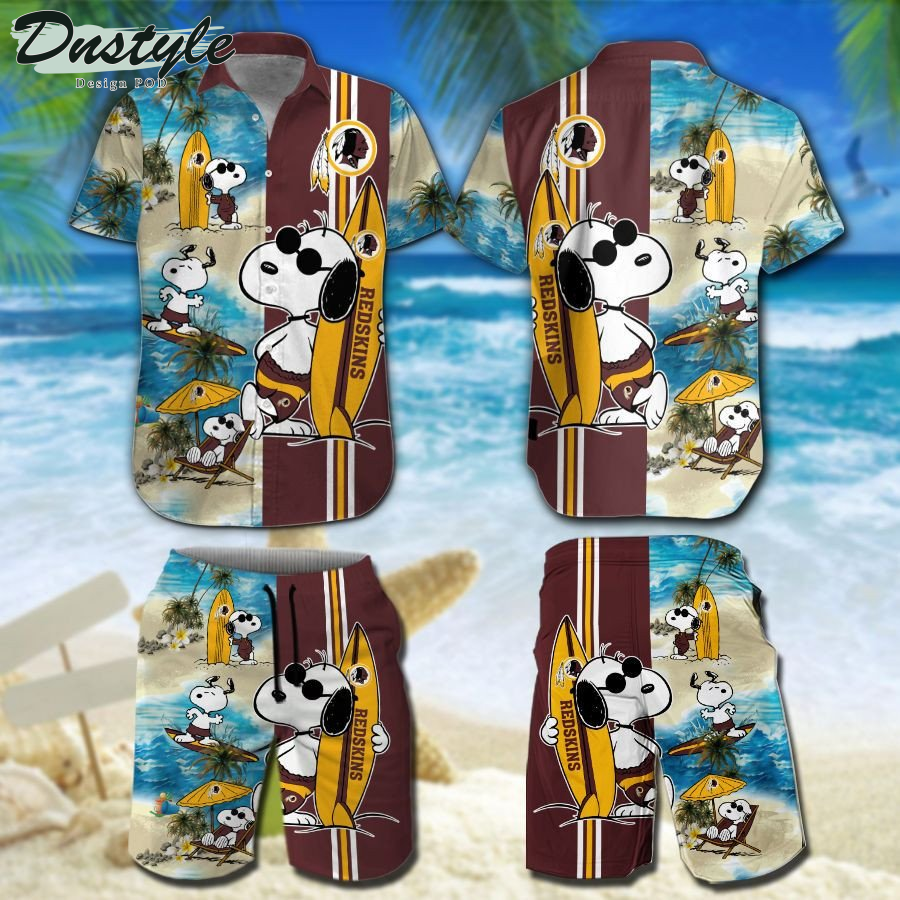 Washington Redskins Snoopy Hawaiian Shirt Beach Short