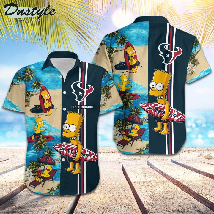 Houston Texans Simpsons Custom Name Hawaiian Shirt And Short