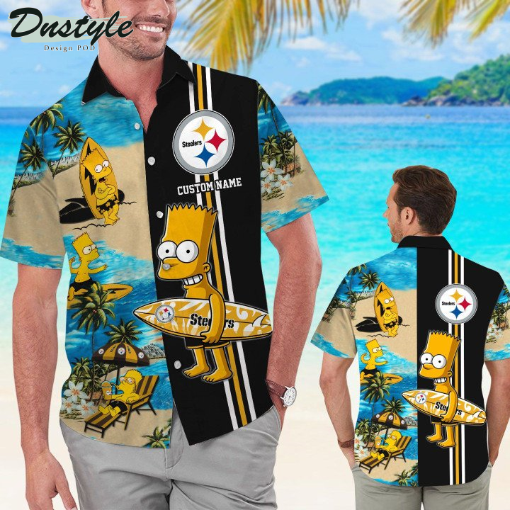 Pittsburgh Steelers Simpsons Custom Name Hawaiian Shirt And Short