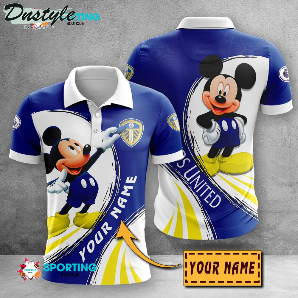 Leeds United F.C Mickey Mouse Personalized Polo Shirt