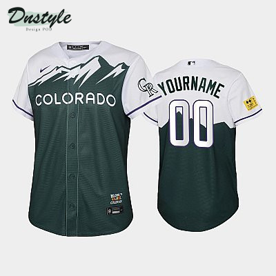 2022 City Connect Rockies #00 Custom Green Youth Jersey