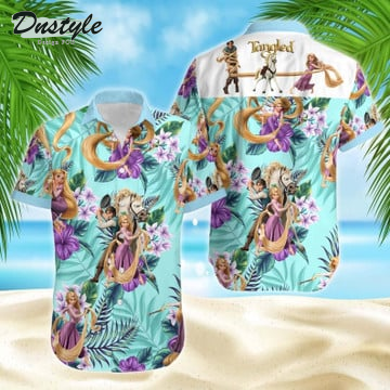 Tangled Rapunzel Princess Disney Floral Hawaiian Shirt