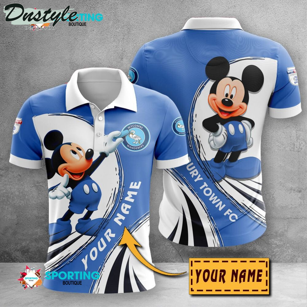 Wycombe Wanderers F.C Mickey Mouse Personalized Polo Shirt