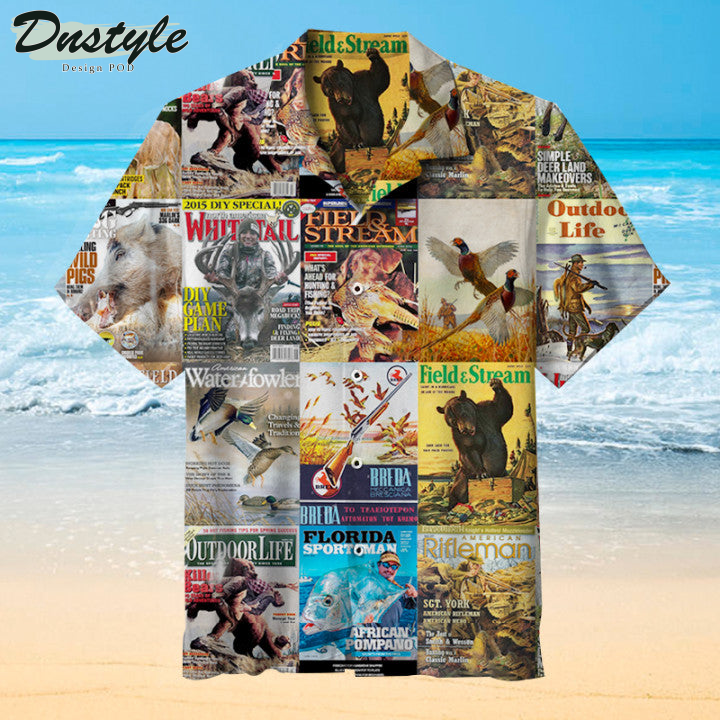 Hunting Magazine Collage Hawaiian Shirt