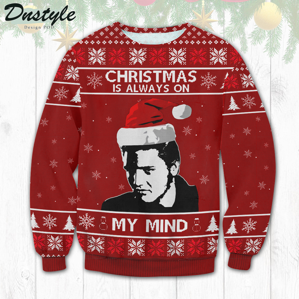 Elvis Presley Christmas Is Always On My Mind Ugly Sweater
