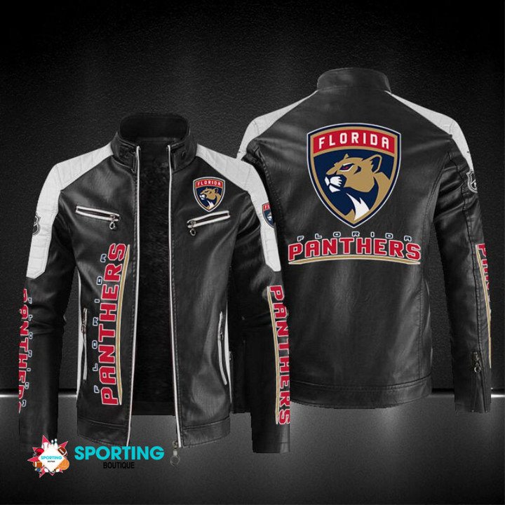 Florida Panthers Block Leather Jacket