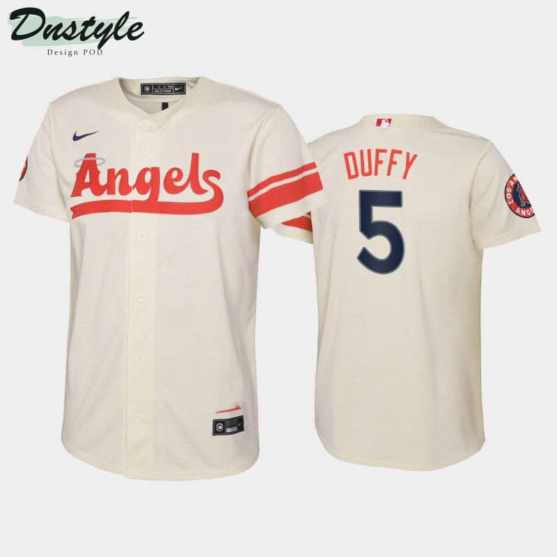 2022 City Connect Youth Los Angeles Angels Matt Duffy #5 Matt Duffy Jersey - Cream