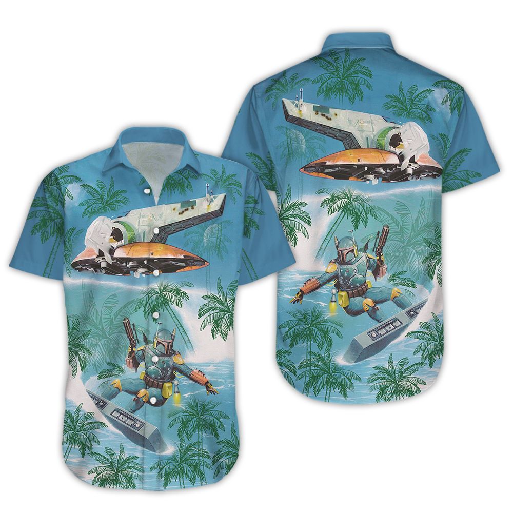 Boba Fett Surf Starwars Hawaiian Shirt Beach Shorts