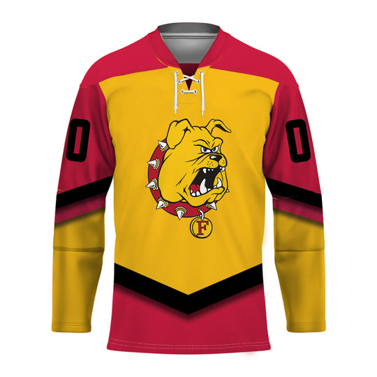 Ferris State Bulldogs Ice Personalized Hockey Jersey