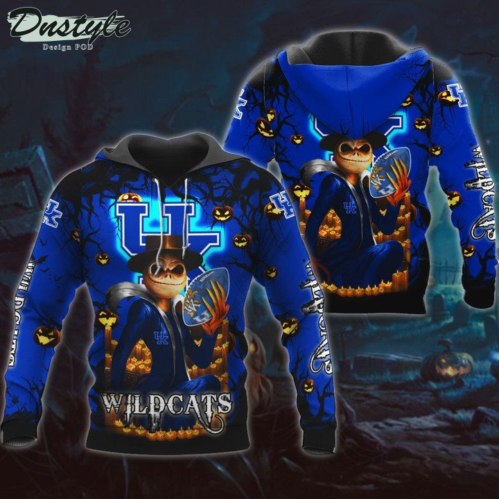Kentucky Wildcats Jack Skellington Halloween 3D Hoodie Tshirt