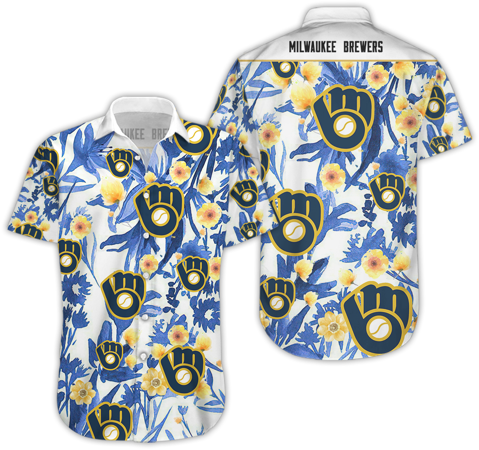 Milwaukee Brewers Hawaiian Shirt Beach Shorts