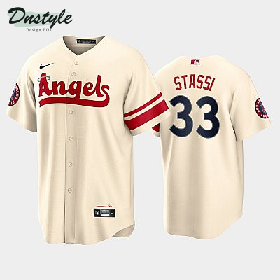 Men's Los Angeles Angels #33 Max Stassi 2022 City Connect Cream Jersey