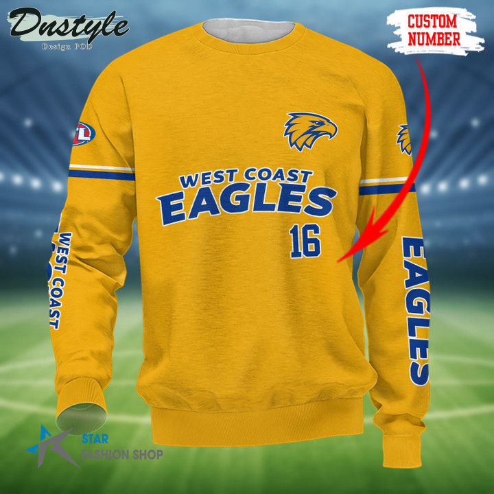 West Coast Eagles Custom Name 3D Hoodie Tshirt