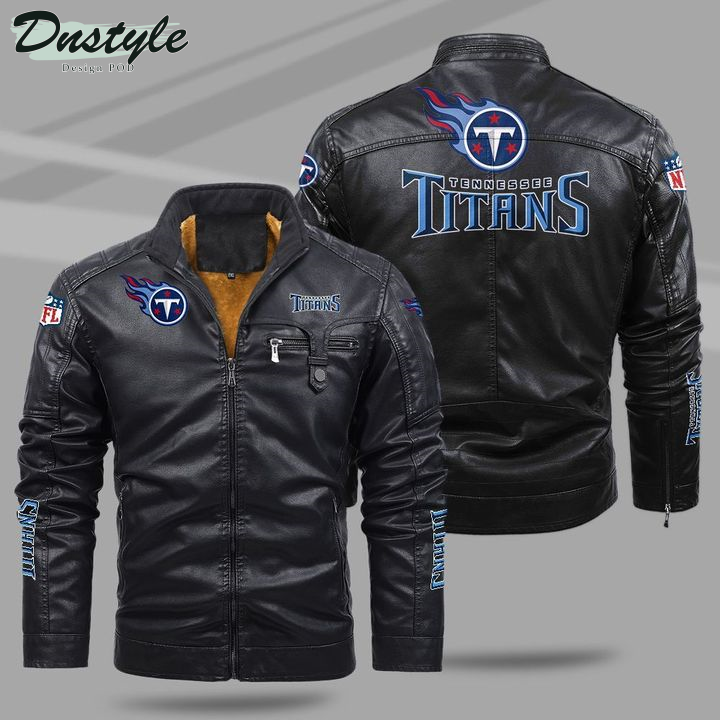 Tennessee Titans Fleece Leather Jacket