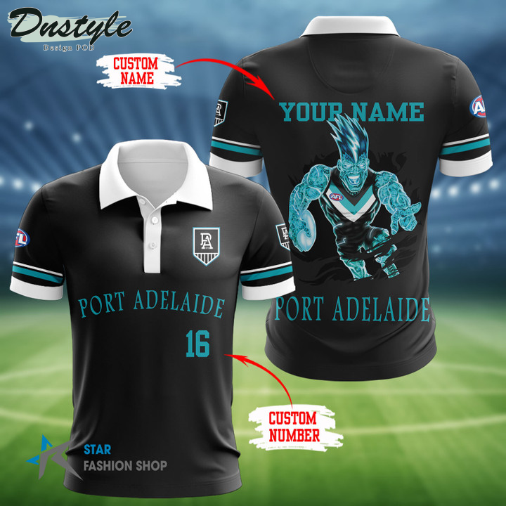 Port Adelaide Football Club Personalized 3D Polo Shirt