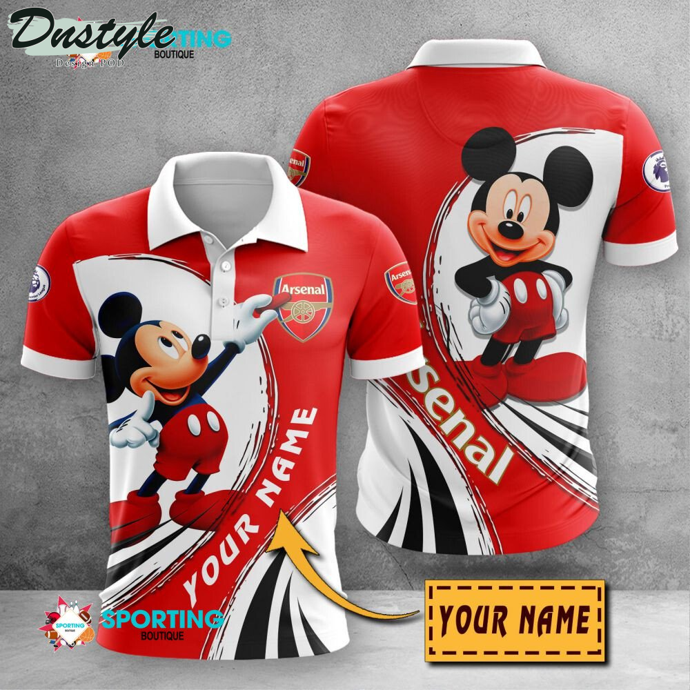 Arsenal F.C Mickey Mouse Personalized Polo Shirt