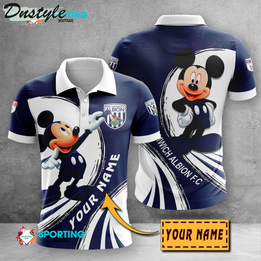 West Bromwich Albion F.C Mickey Mouse Personalized Polo Shirt