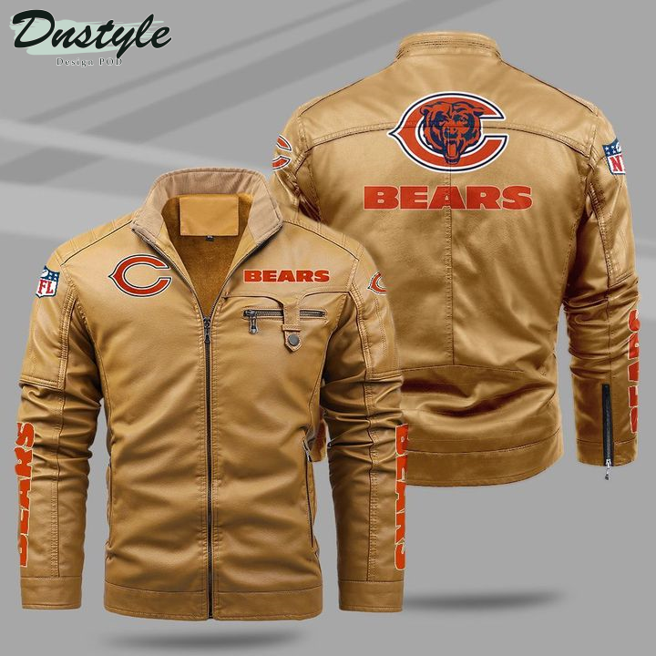 Chicago Bears Fleece Leather Jacket