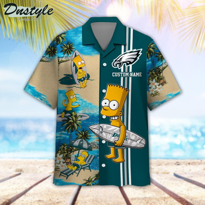 Philadelphia Eagles Simpsons Custom Name Hawaiian Shirt And Short