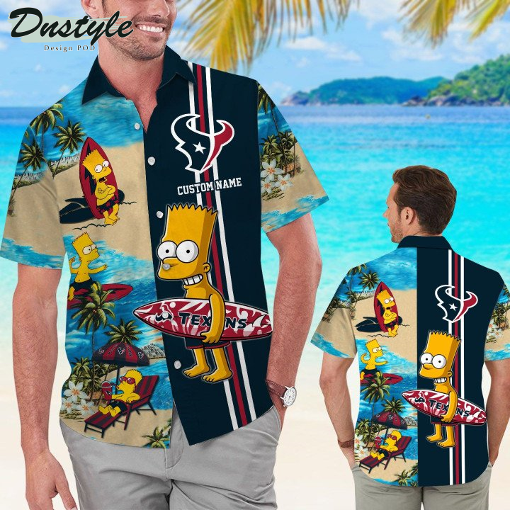 Houston Texans Simpsons Custom Name Hawaiian Shirt And Short