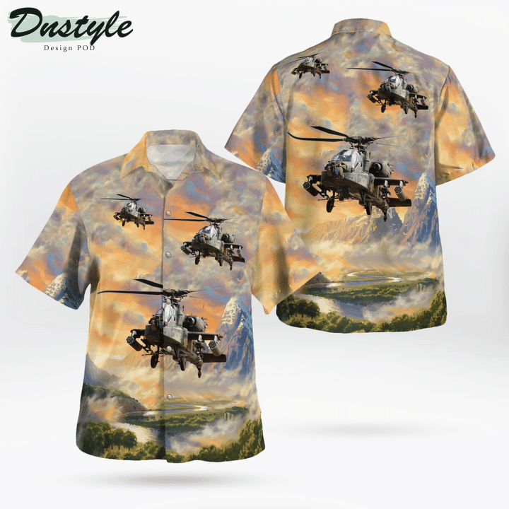 Army Boeing Ah-64 Apache Attack Helicopter Hawaiian Shirt