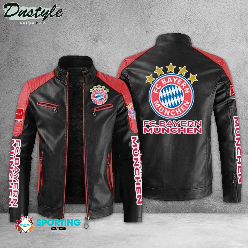 FC Bayern Munchen Block Sport Leather Jacket
