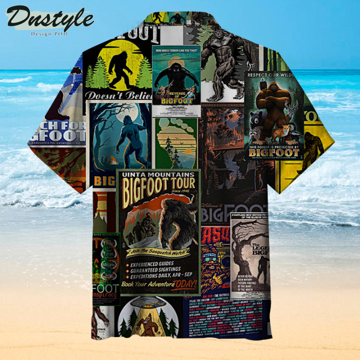 Bigfoot Tour Poster Collage Hawaiian Shirt