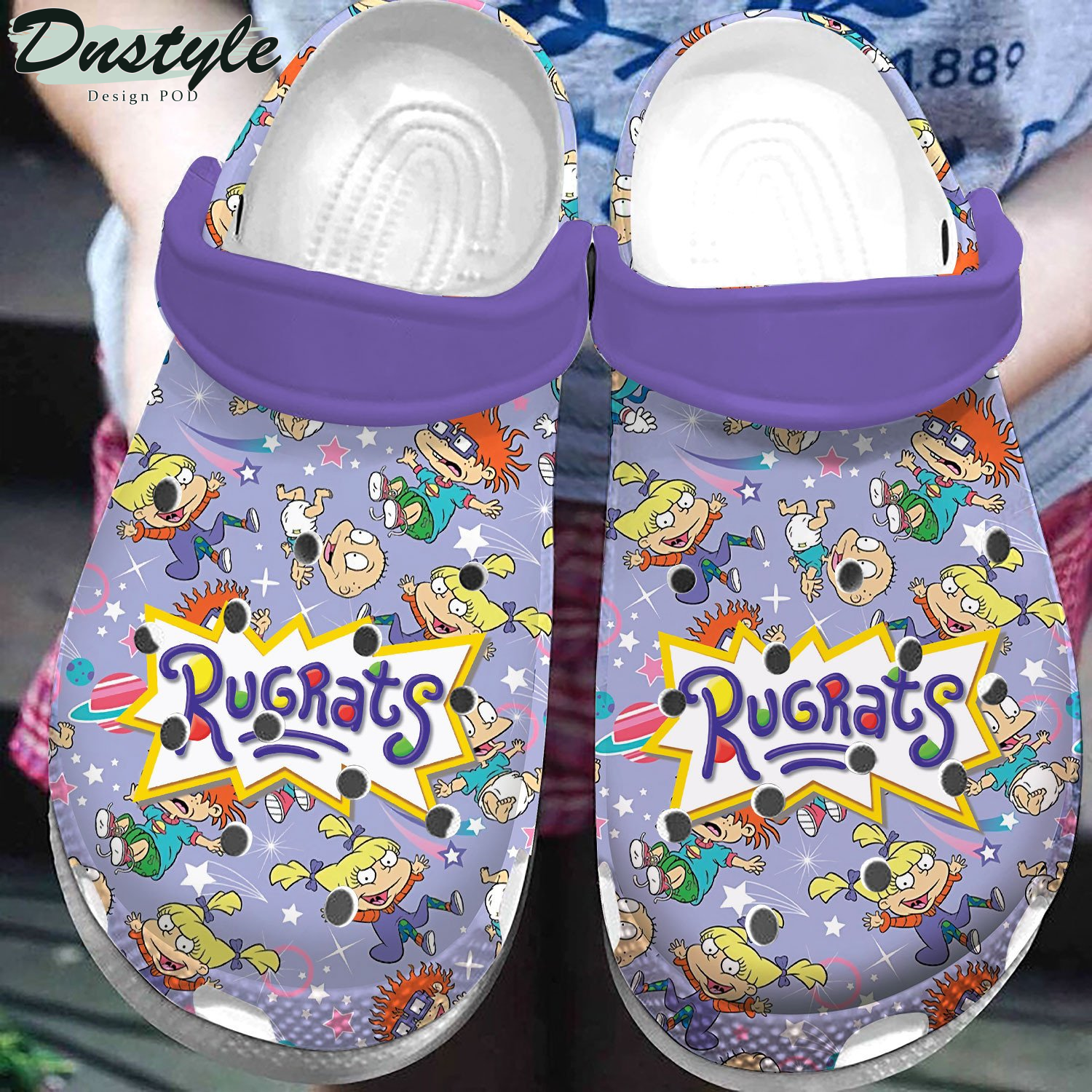 Rugrats Cartoon Purple Clog Crocs Shoes