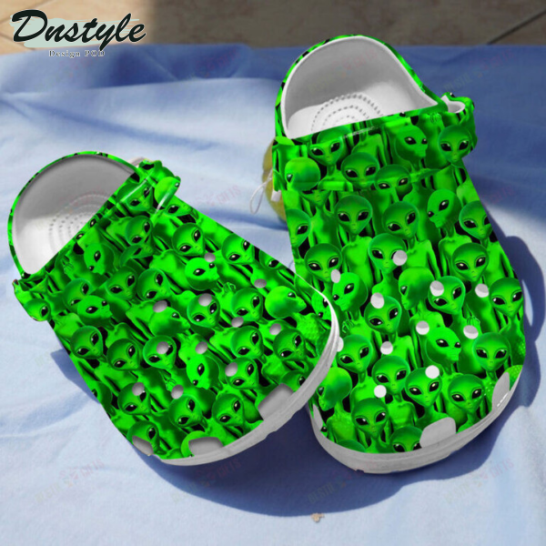 Green Packed Aliens Halloween Crocs Crocband Slippers