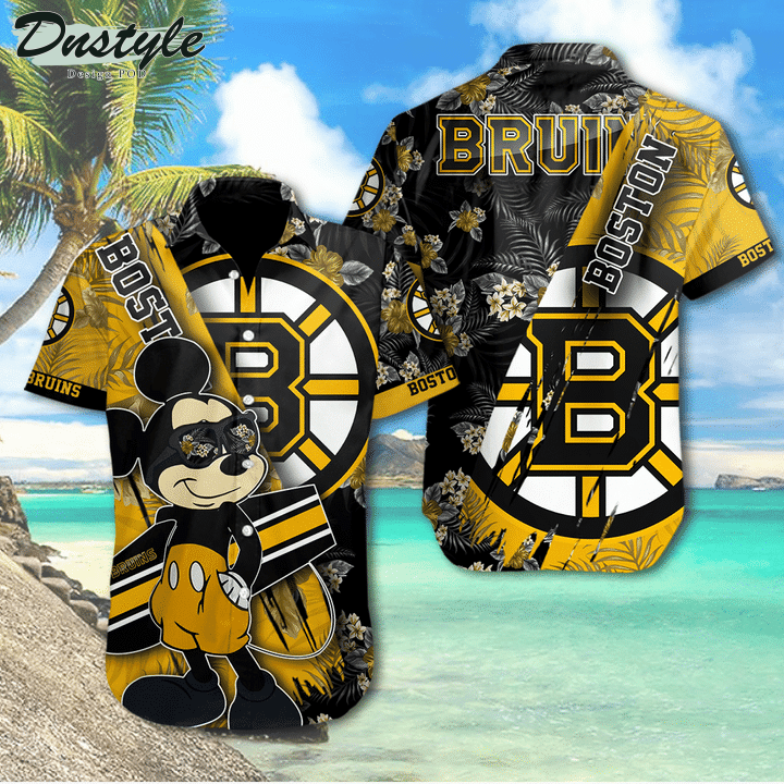 Boston Bruins Mickey Mouse Hawaiian Shirt